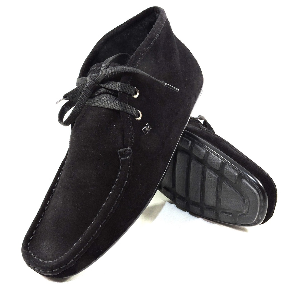 BALDININI 🇮🇹 MENS  BLACK SUEDE COMFORT WINTER ANKLE BOOTIE